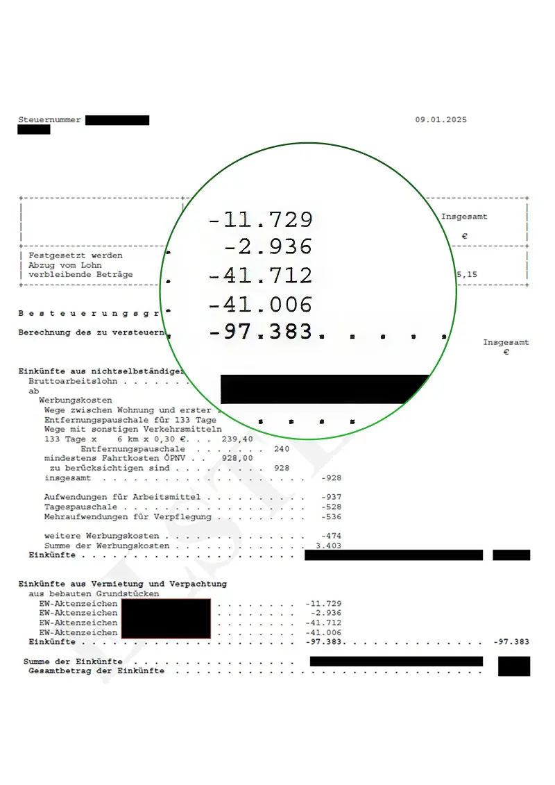 Steuerbescheid – 97.000 € Rückerstattung